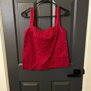 American Eagle Outfitters Red Polka Dot Camisole